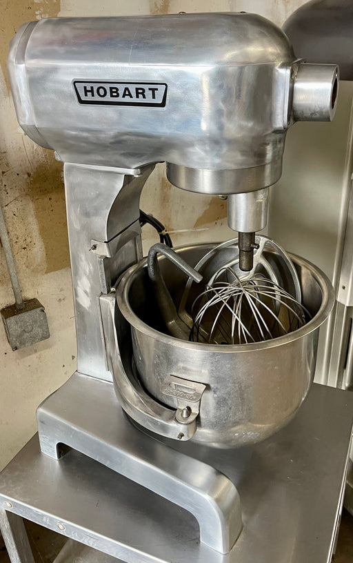 Hobart A200T 20 quart chrome mixer comes with stainless steel bowl and 3 attachments