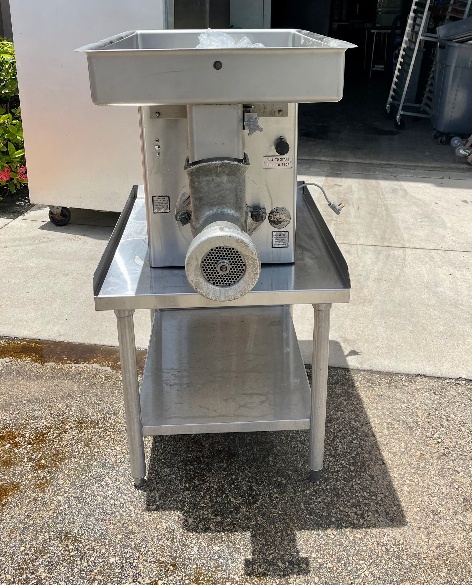 Hobart 4732A Stainless Steel Body Meat Grinder 200 Single Ph. On a Equ —  Palm Beach Restaurant Equipment